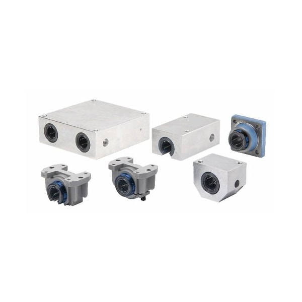 Linear Bearing Unit Without Seals, Adjustable, Closed, Relubricatable, 80mm I.D.